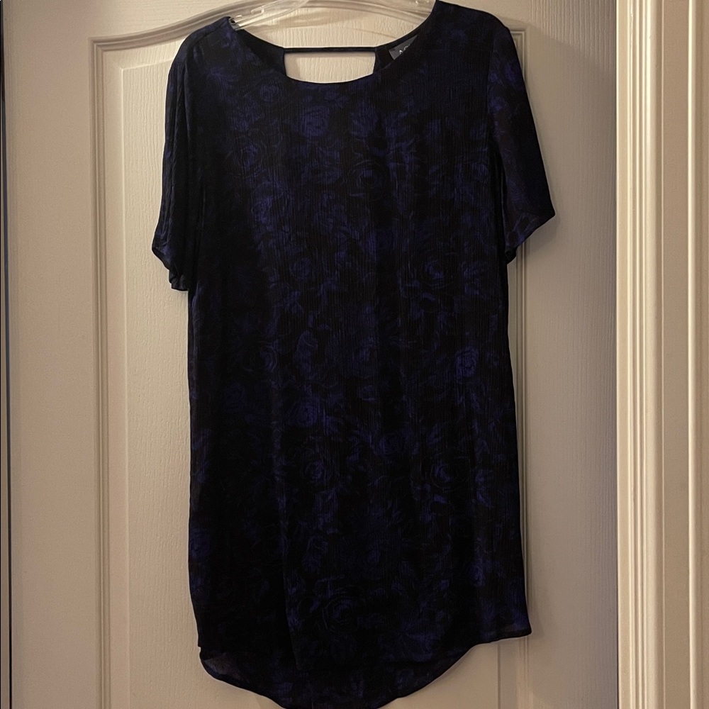 Astr Midnight Blue Floral Blouse